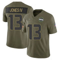 S.Seahawks #13 Ernest Jones IV Player Olive 2025 Salute To Service Limited Home Game Qdoa Stitched Jerseys