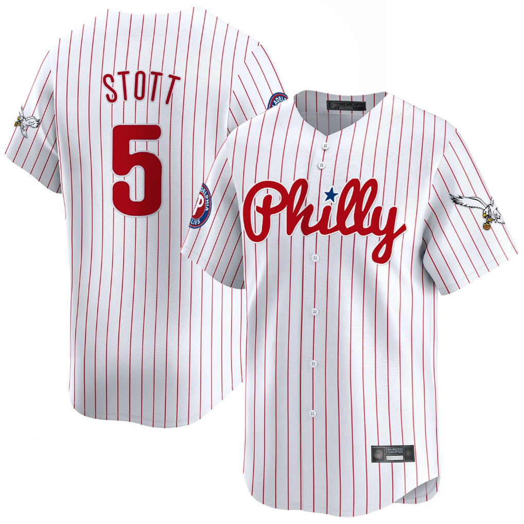 P.Phillies #5 Bryson Stott Player White Pinstripe Phillies & Eagles Vapor Premier Limited Qdoa Stitched Jerseys