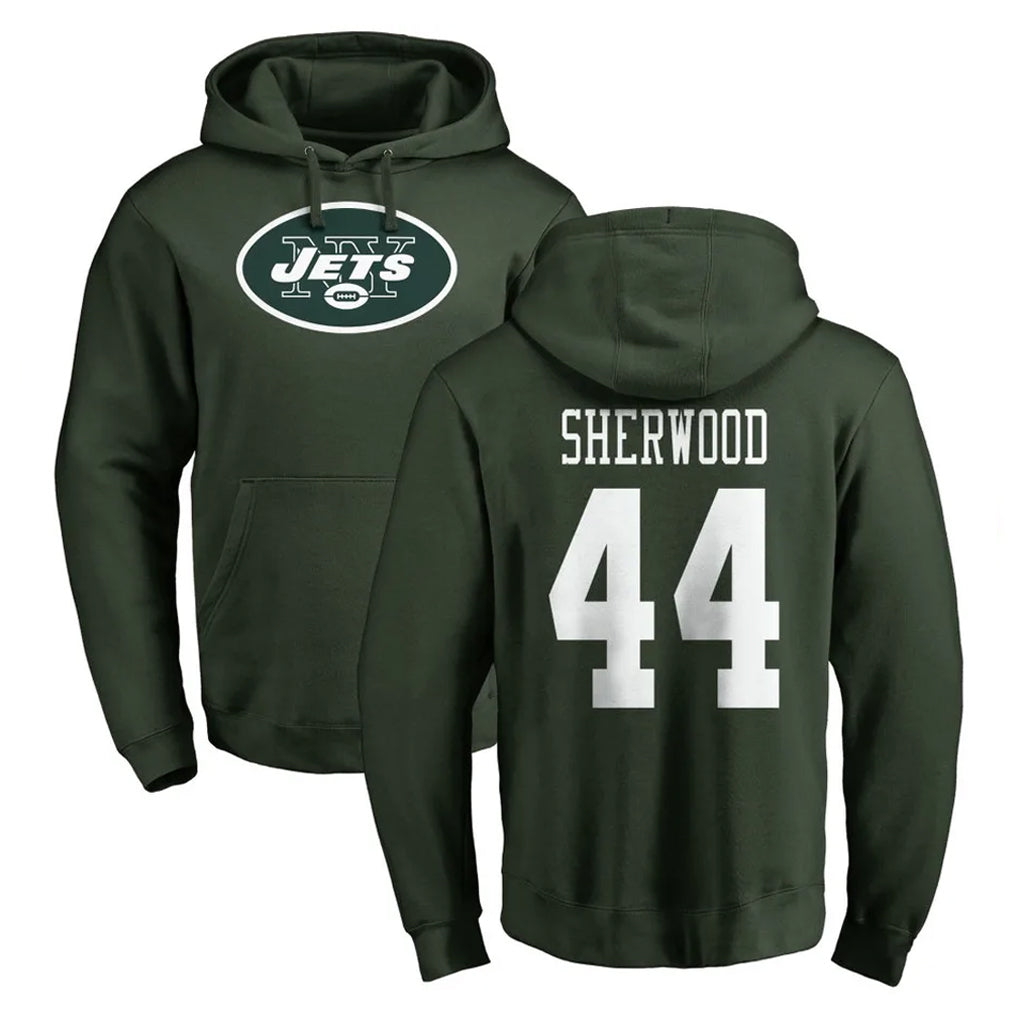 NY.Jets #44 Jamien Sherwood Player Green LOGO Pullover Hoodies Limited Game Qdoa Stitched Jerseys