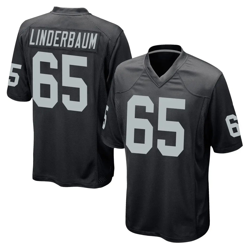 LV.Raiders #65 Tyler Linderbaum Player Black Home Game Qdoa Stitched Jerseys