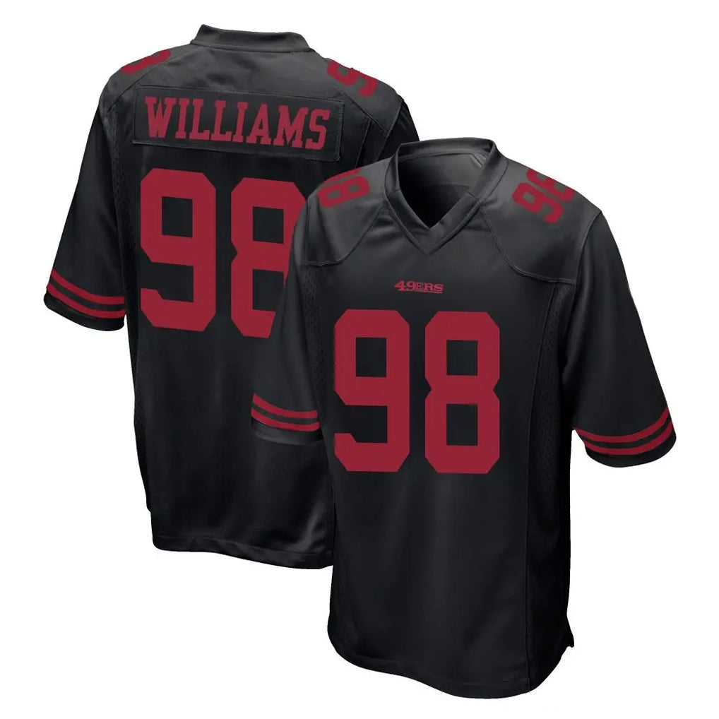 SF.49ers #98 Mykel Williams Player Black Alternate Home Game Qdoa Stitched Jerseys