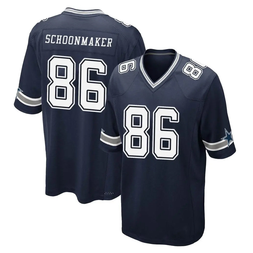 D.Cowboys #86 Luke Schoonmaker Player Navy Home Game Qdoa Stitched Jerseys