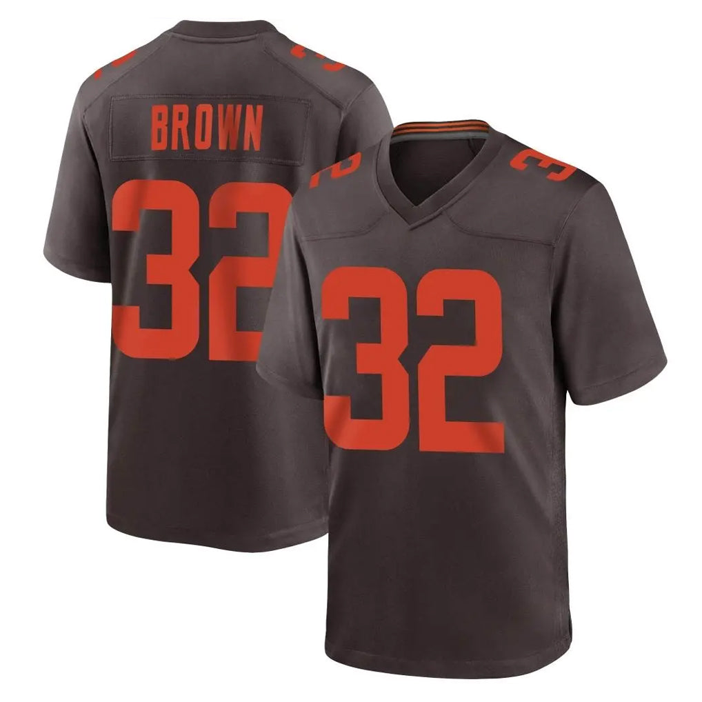 C.Browns #32 Jim Brown Player Brown Alternate Home Game Qdoa Stitched Jerseys