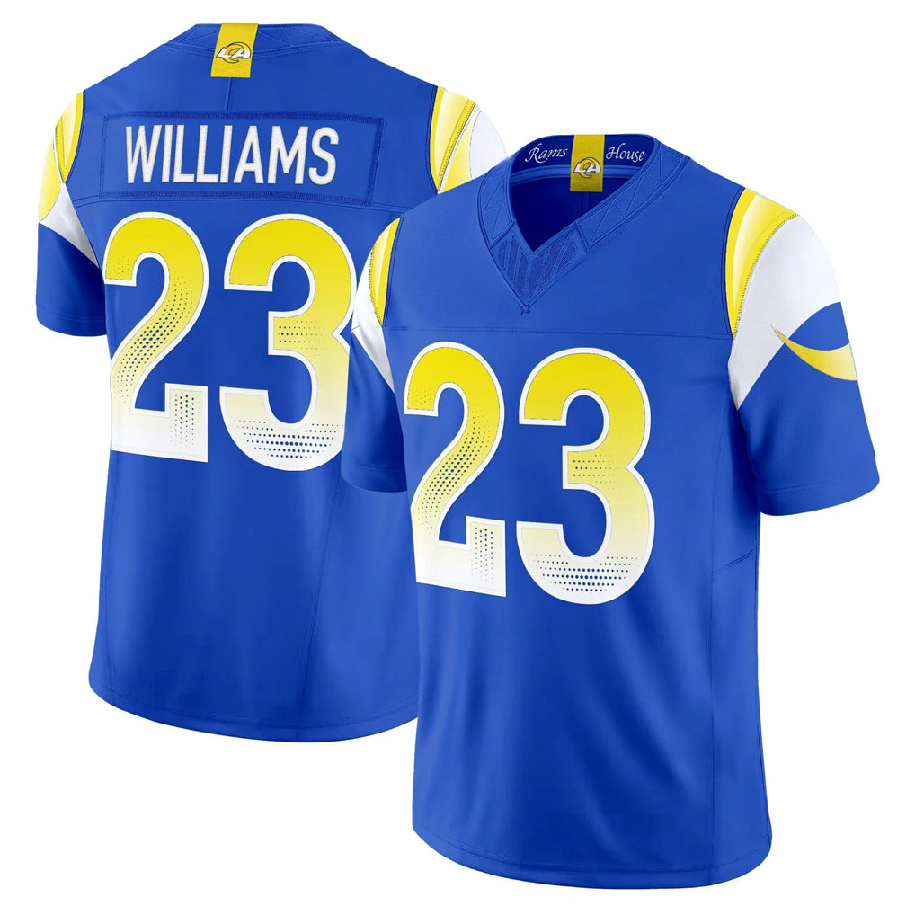 LA.Rams #23 Kyren Williams Player Royal Rivalries Vapor Limited Home Game Qdoa Stitched Jerseys