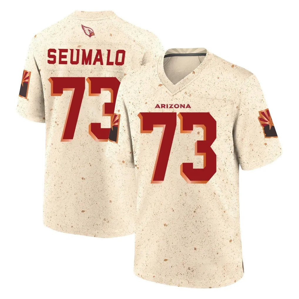 A.Cardinals #73 Isaac Seumalo Player Cream Rivalries Collection Game Qdoa Stitched Jerseys