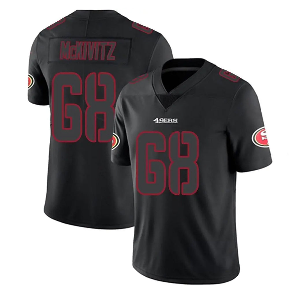 SF.49ers #68 Colton McKivitz Player Black Impact Limited Home Game Qdoa Stitched Jerseys
