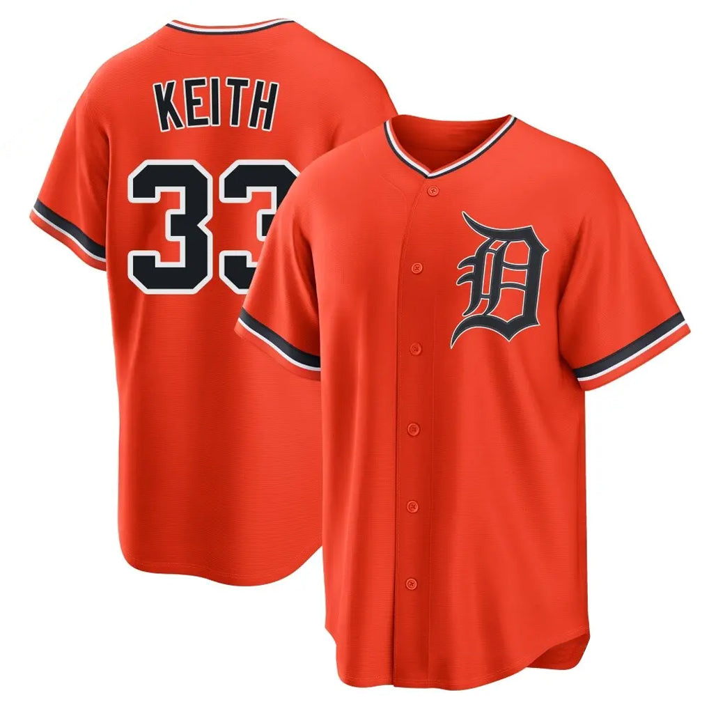 D.Tigers #33 Colt Keith Player Orange Home Game Qdoa Stitched Jerseys