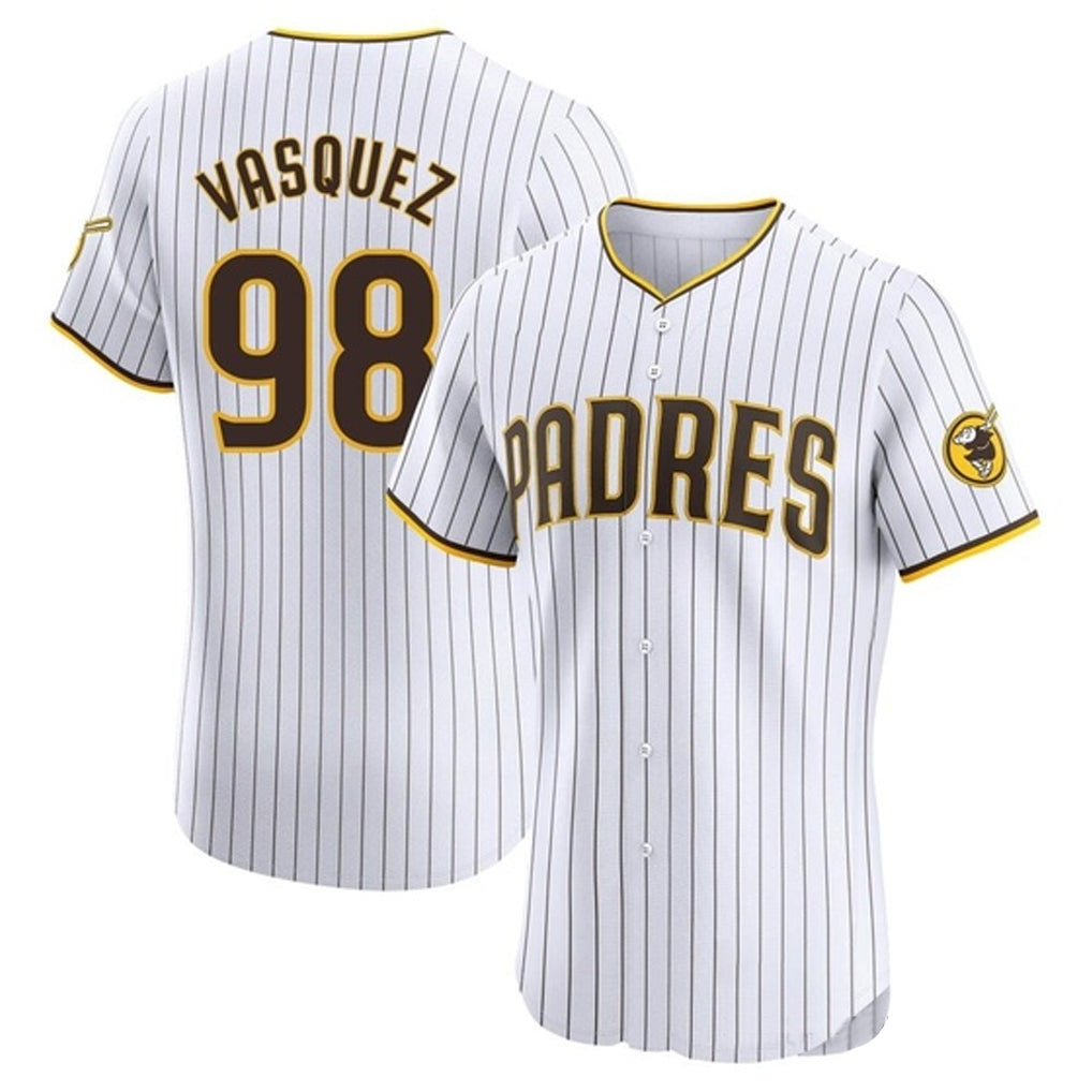 S.Diego Padres #98 Randy Vasquez Player White Home Limited Elite Qdoa Stitched Jerseys