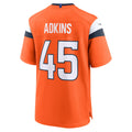 Qdoa D.Broncos #45 Nate Adkins Orange Team Game Jersey