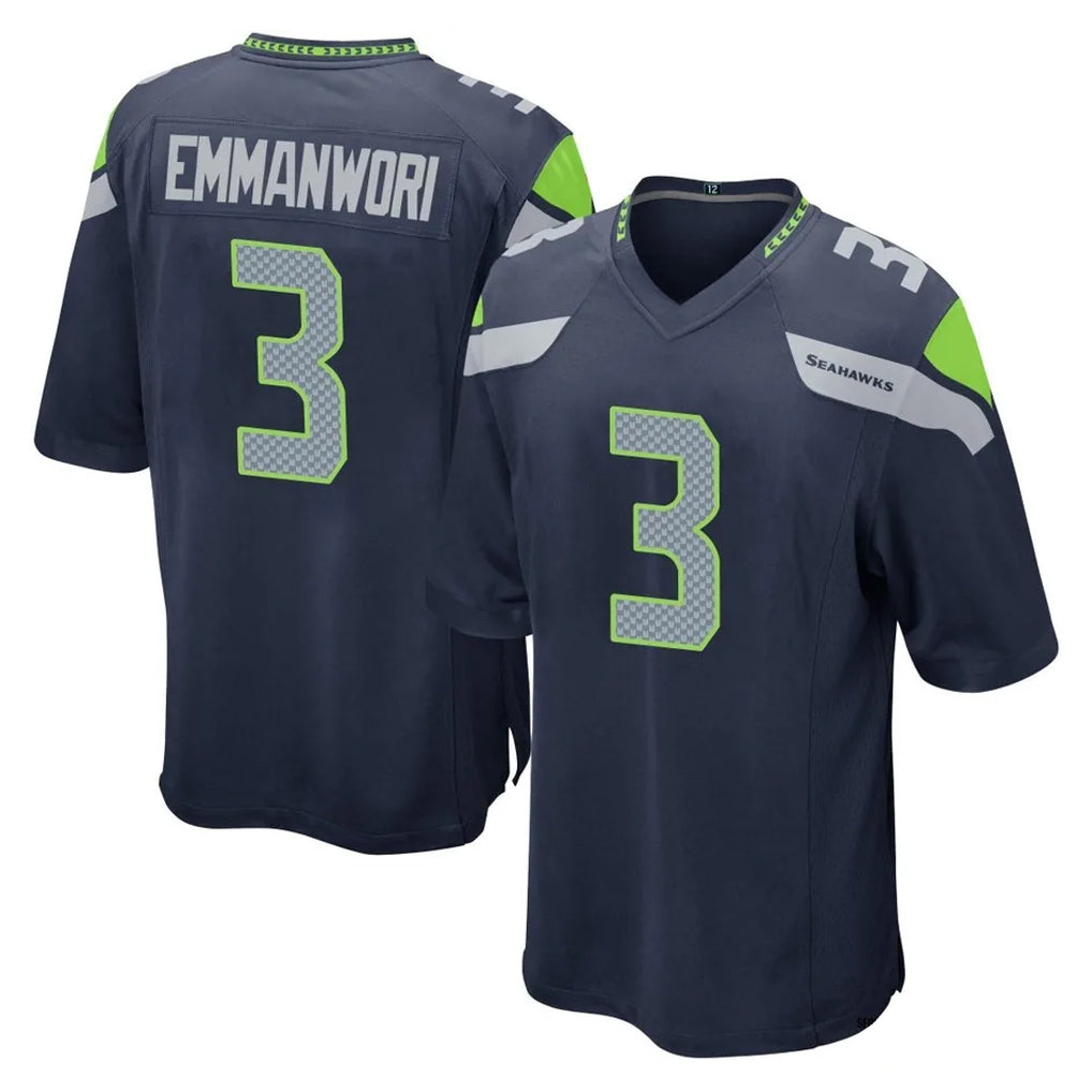 S.Seahawks #3 Nick Emmanwori Player Navy Home Game Qdoa Stitched Jerseys