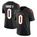 C.Bengals #0 DJ Turner II Player Black Vapor F.U.S.E. Limited Home Game Qdoa Stitched Jerseys