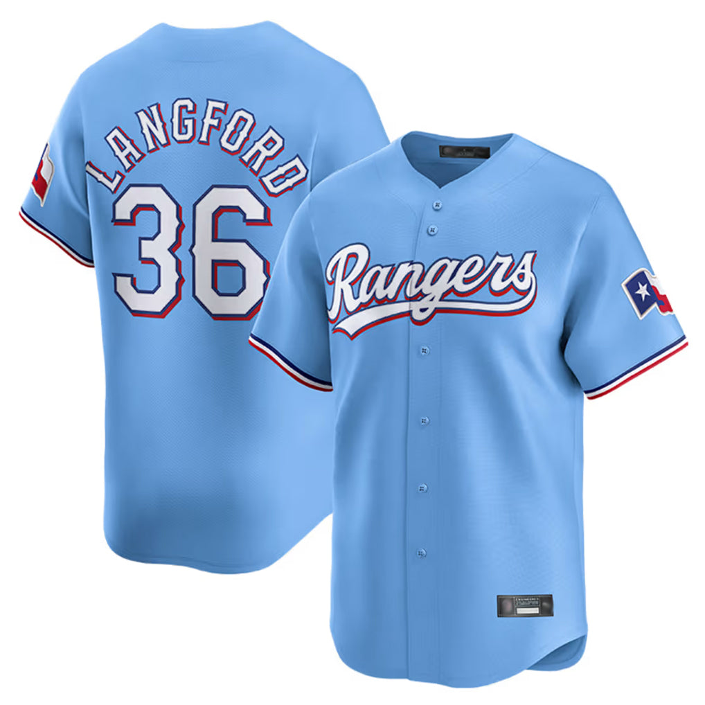 T.Rangers #36 Wyatt Langford Player Light Blue Home Limited Qdoa Stitched Jerseys