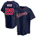 W.Nationals #29 James Wood Player Navy Blue Replica Game Qdoa Stitched Jerseys