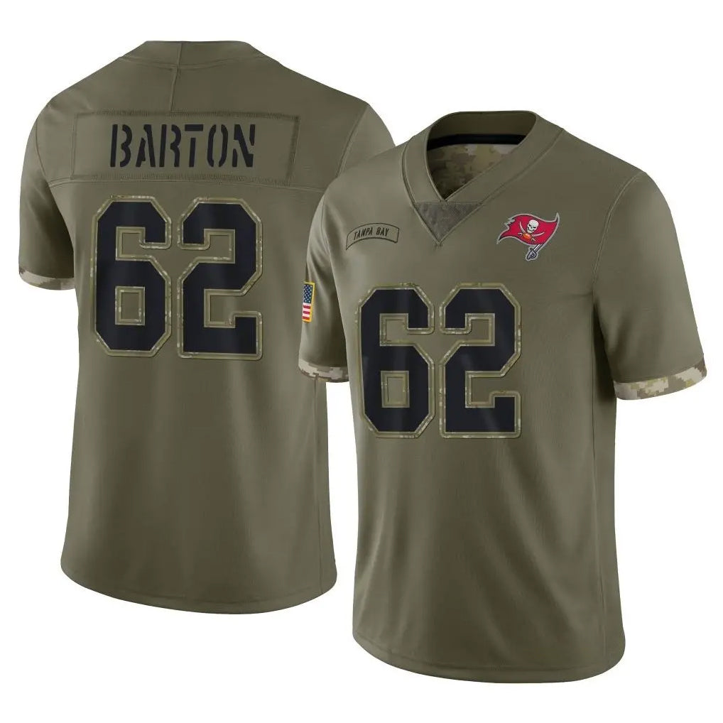 TB.Buccaneers #62 Graham Barton Player Olive Limited Salute To Service Home Game Qdoa Stitched Jerseys