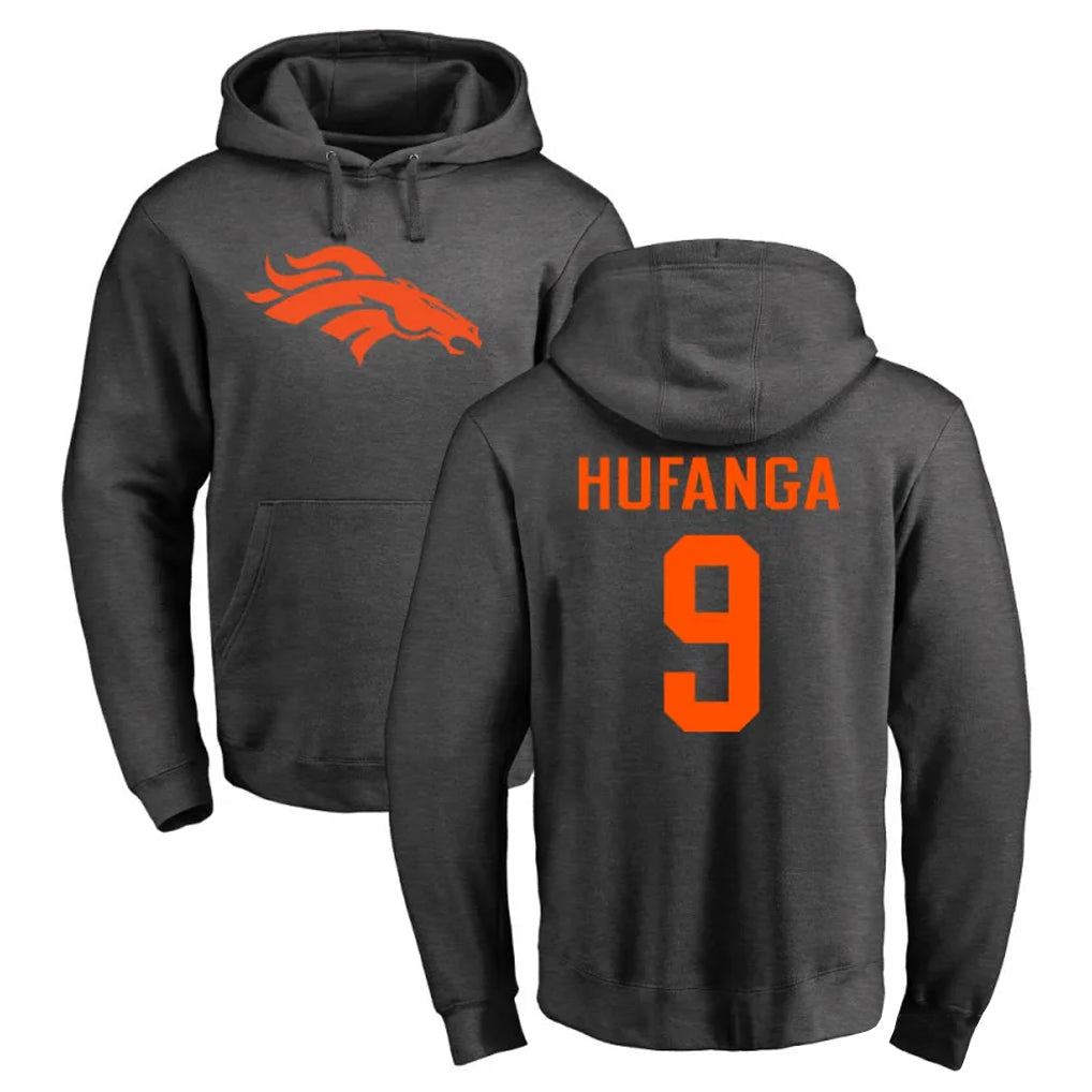 D.Broncos #9 Talanoa Hufanga Player Ash One Color Pullover Hoodie Limited Qdoa Stitched Jerseys