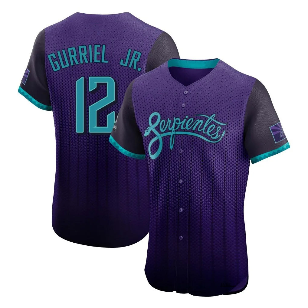 A.Diamondbacks #12 Lourdes Gurriel Jr Player Purple City Connect Limited Elite Home Game Qdoa Stitched Jerseys