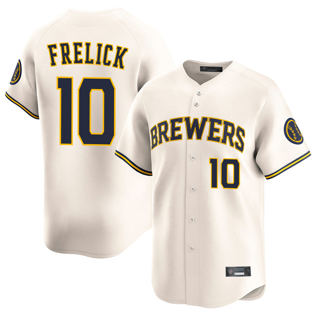 M.Brewers #10 Sal Frelick Player Cream Home Limited Game Qdoa Stitched Jerseys