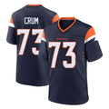 D.Broncos #73 Frank Crum Player Navy Home Game Qdoa Stitched Jerseys