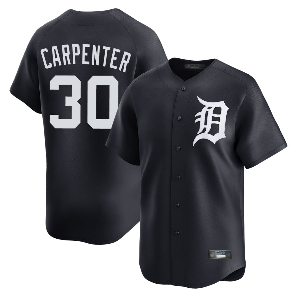 D.Tigers #30 Kerry Carpenter Player Navy Home Limited Game Qdoa Stitched Jerseys