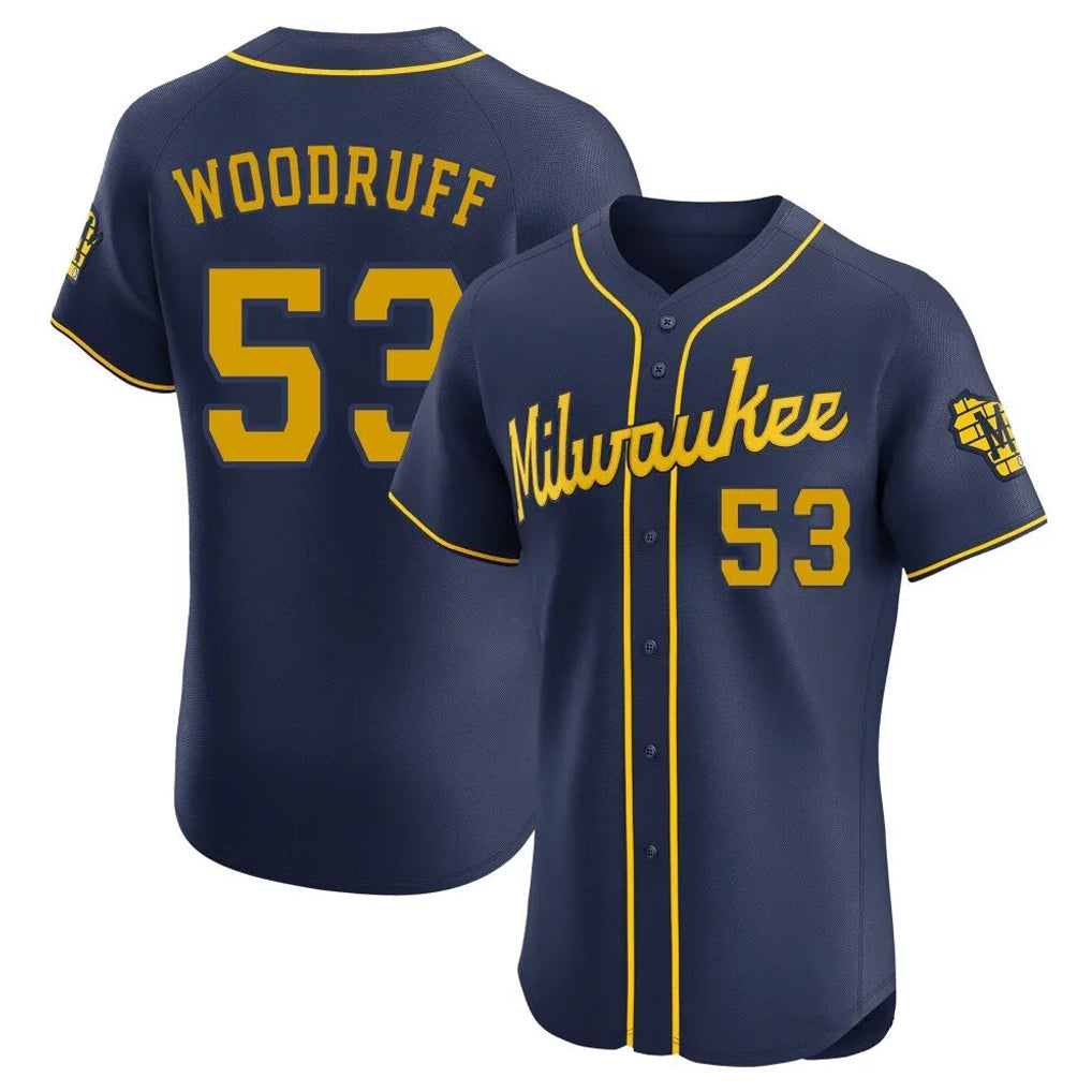 M.Brewers #53 Brandon Woodruff Player Navy Home Limited Elite Qdoa Stitched Jerseys