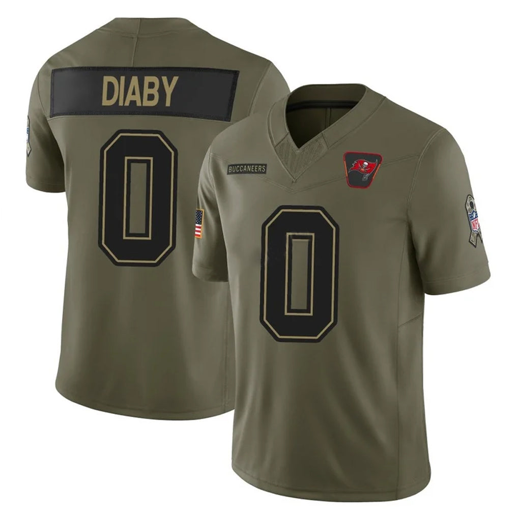 TB.Buccaneers #0 Yaya Diaby Player Olive 2025 Salute To Service Limited Home Game Qdoa Stitched Jerseys