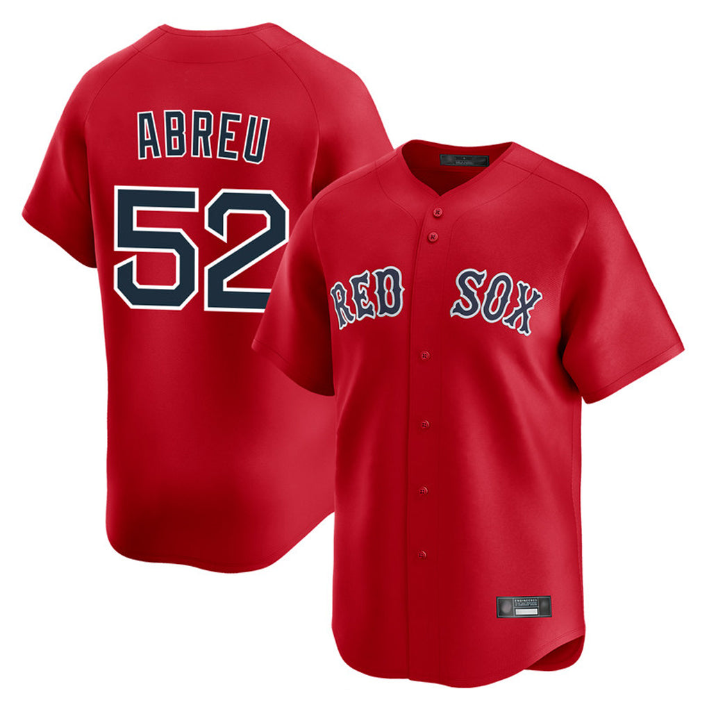 B.Red Sox #52 Wilyer Abreu Player Red Limited Home Game Qdoa Stitched Jerseys