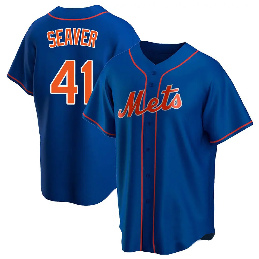 NY.Mets #41 Tom Seaver Player Royal Home Game Qdoa Stitched Jerseys