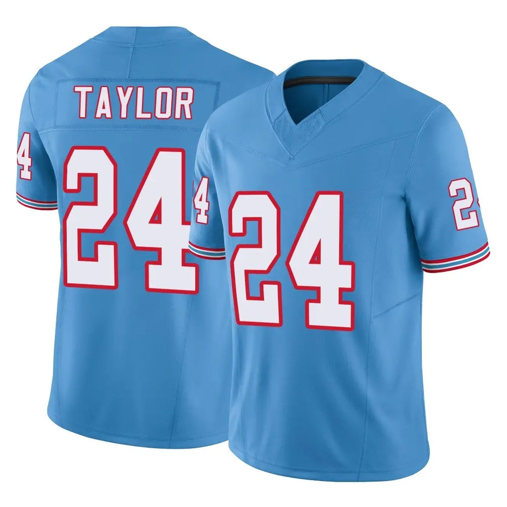 T.Titans #24 Alontae Taylor Player Light Blue Limited Vapor F.U.S.E. Home Game Qdoa Stitched Jerseys