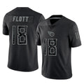 T.Titans #18 Cor'Dale Flott Player Black Limited Reflective Home Game Qdoa Stitched Jerseys