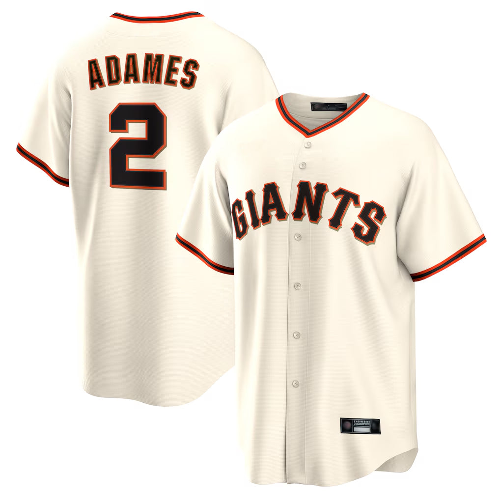 SF.Giants #2 Willy Adames Player Cream Home Game Qdoa Stitched Jerseys