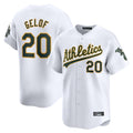 Athletics #20 Zack Gelof Player White Limited Home Game Qdoa Stitched Jerseys