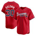 A.Braves #30 Drake Baldwin Player Red Limited Home Game Qdoa Stitched Jerseys