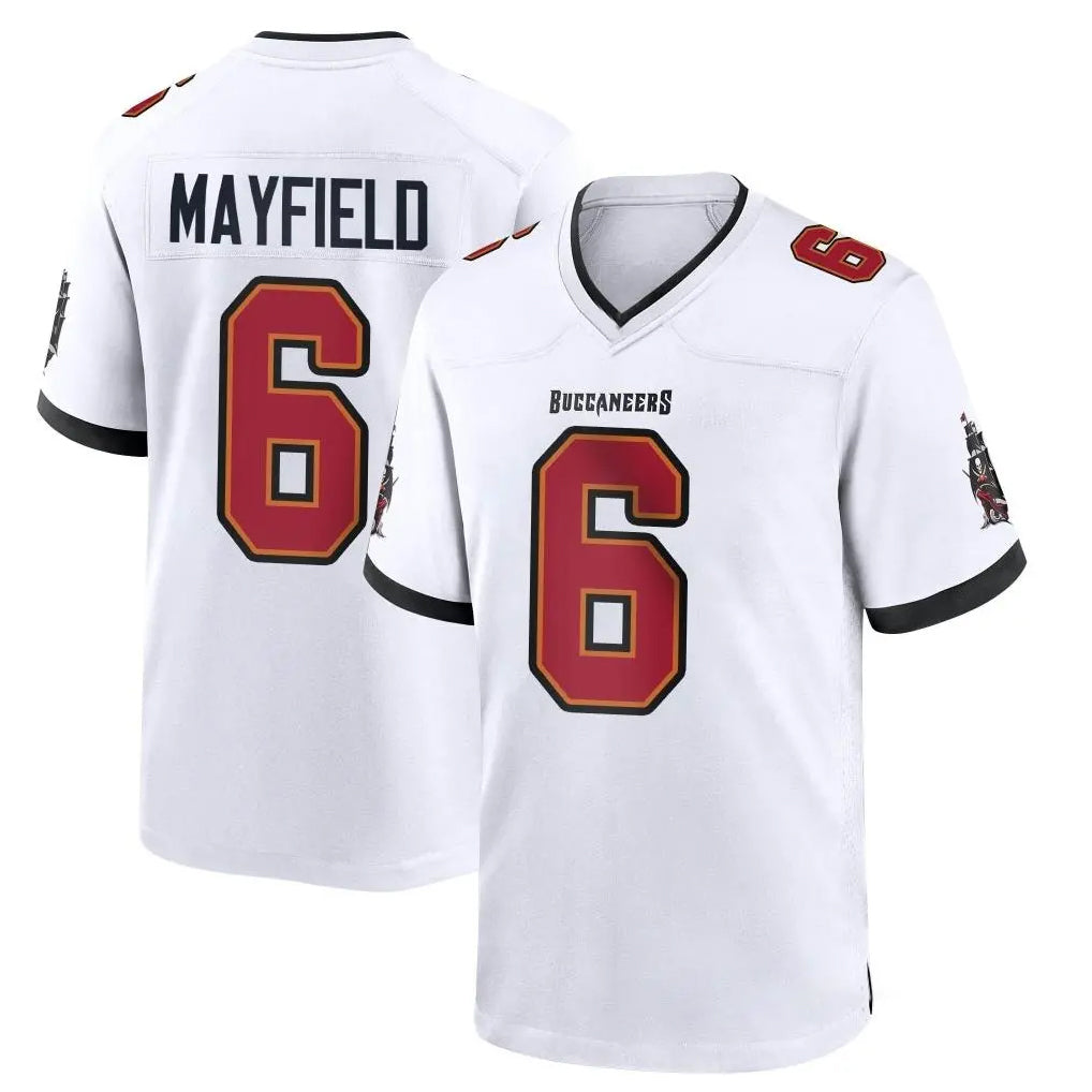 TB.Buccaneers #6 Baker Mayfield Player White Home Game Qdoa Stitched Jerseys