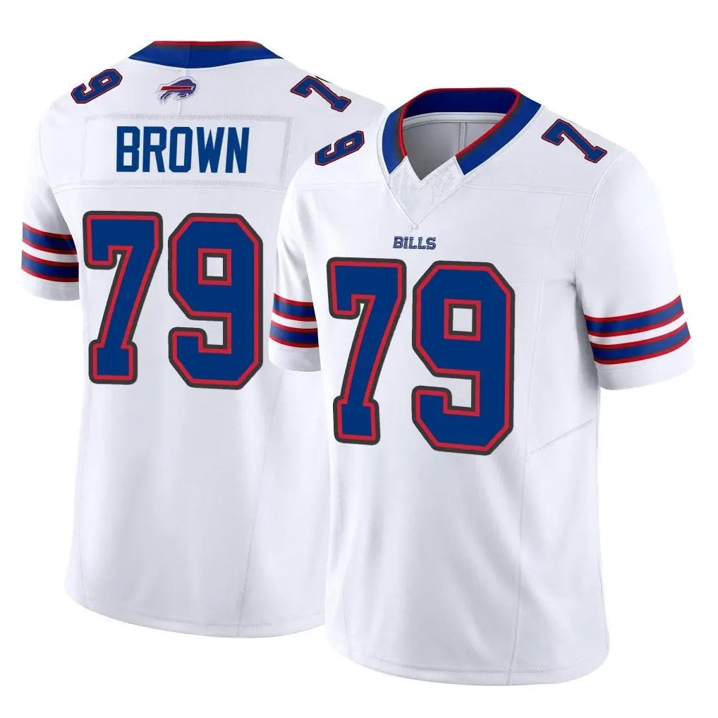 B.Bills #79 Spencer Brown Player White Vapor F.U.S.E. Jersey Limited Home Game Qdoa Stitched Jerseys