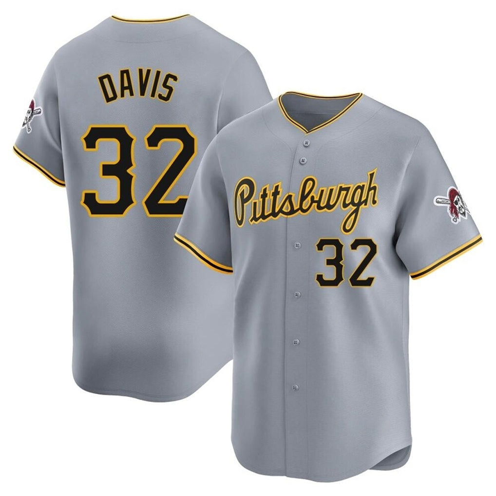 P.Pirates #32 Henry Davis Player Gray Road Home Limited Qdoa Stitched Jerseys