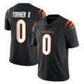 C.Bengals #0 DJ Turner II Player Black Vapor Untouchable Limited Home Game Qdoa Stitched Jerseys