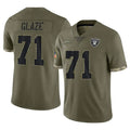 LV.Raiders #71 DJ Glaze Player Olive Salute To Service Limited Qdoa Stitched Jerseys