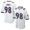 B.Ravens #98 Travis Jones Player White Home Game Qdoa Stitched Jerseys