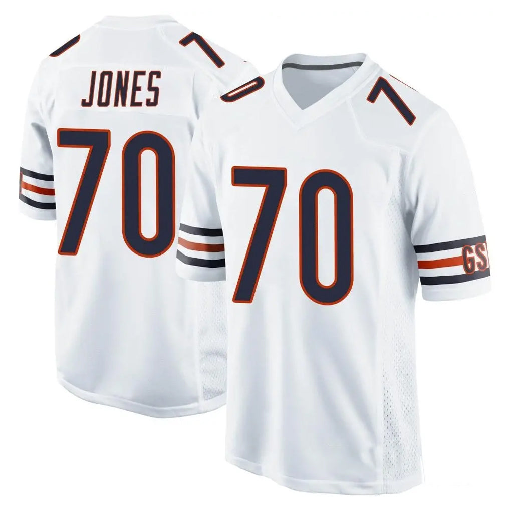 C.Bears #70 Braxton Jones Player White Home Game Qdoa Stitched Jerseys