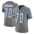 D.Lions #70 Juice Scruggs Player Gray Vapor Untouchable Limited Home Game Qdoa Stitched Jerseys
