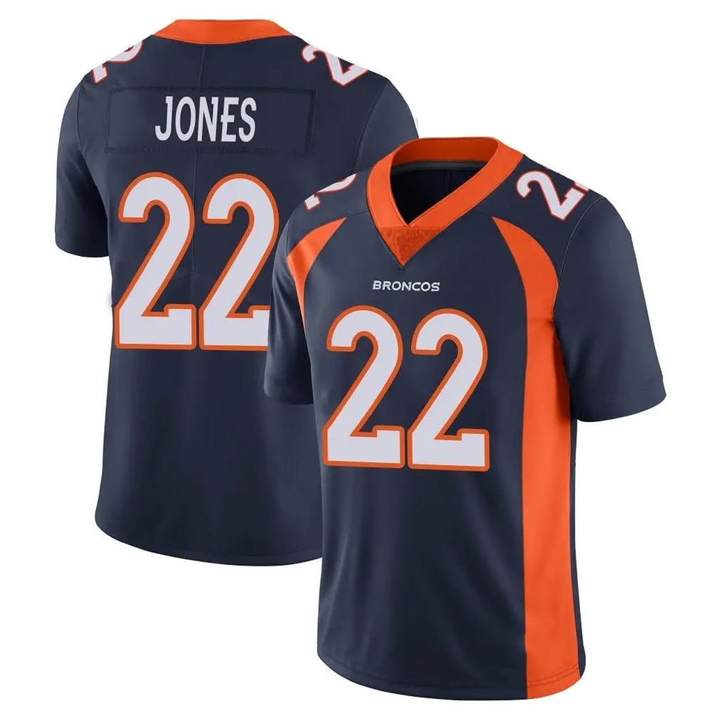 D.Broncos #22 Brandon Jones Player Navy Vapor Untouchable Limited Game Qdoa Stitched Jerseys