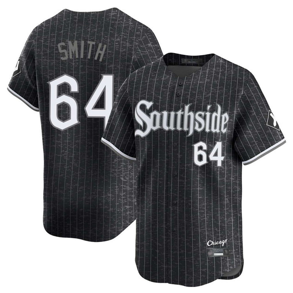 C.White Sox #64 Shane Smith Player Black City Connect Limited Home Qdoa Stitched Jerseys