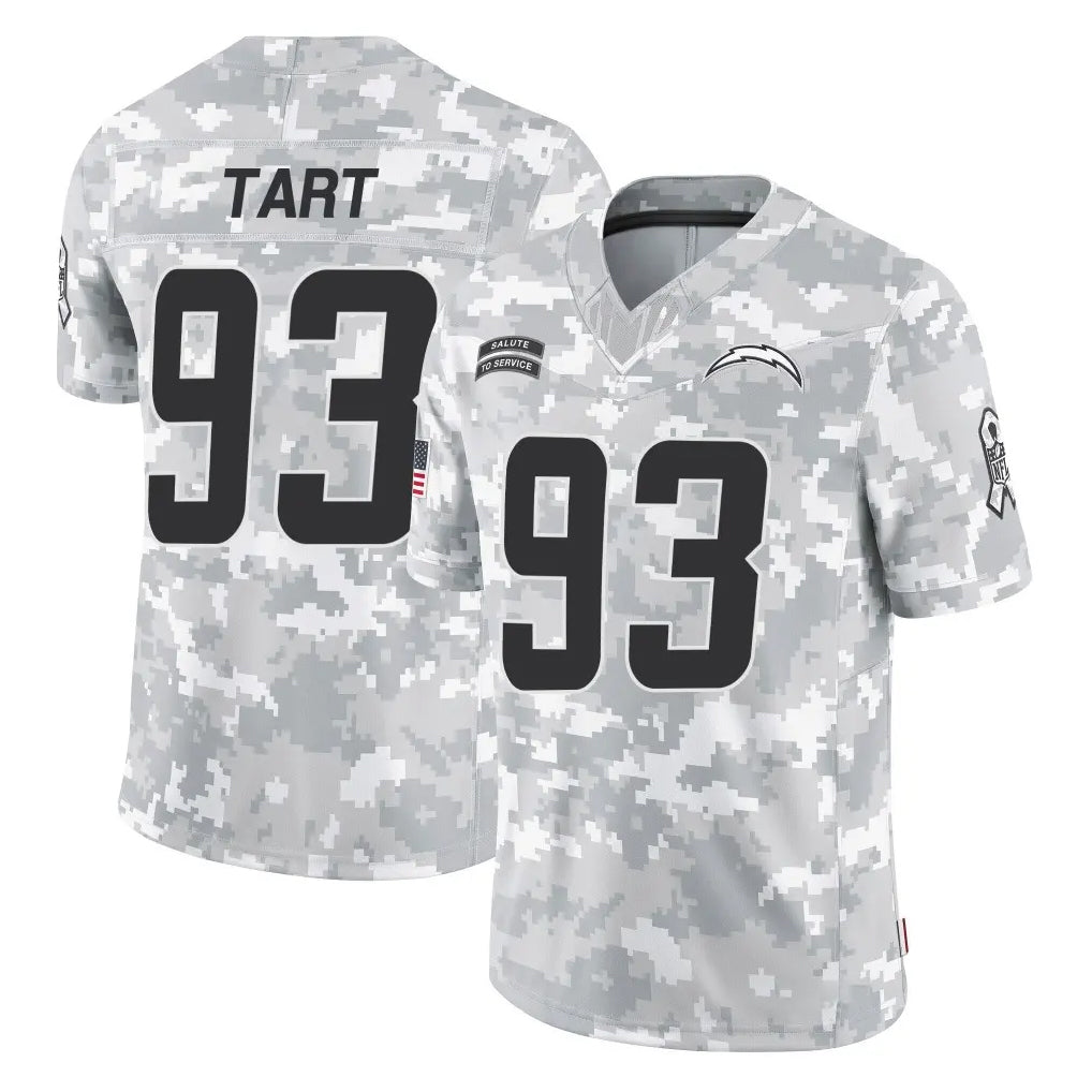 LA.Chargers #93 Teair Tart Player Arctic Camo Salute To Service Limited Game Qdoa Stitched Jerseys