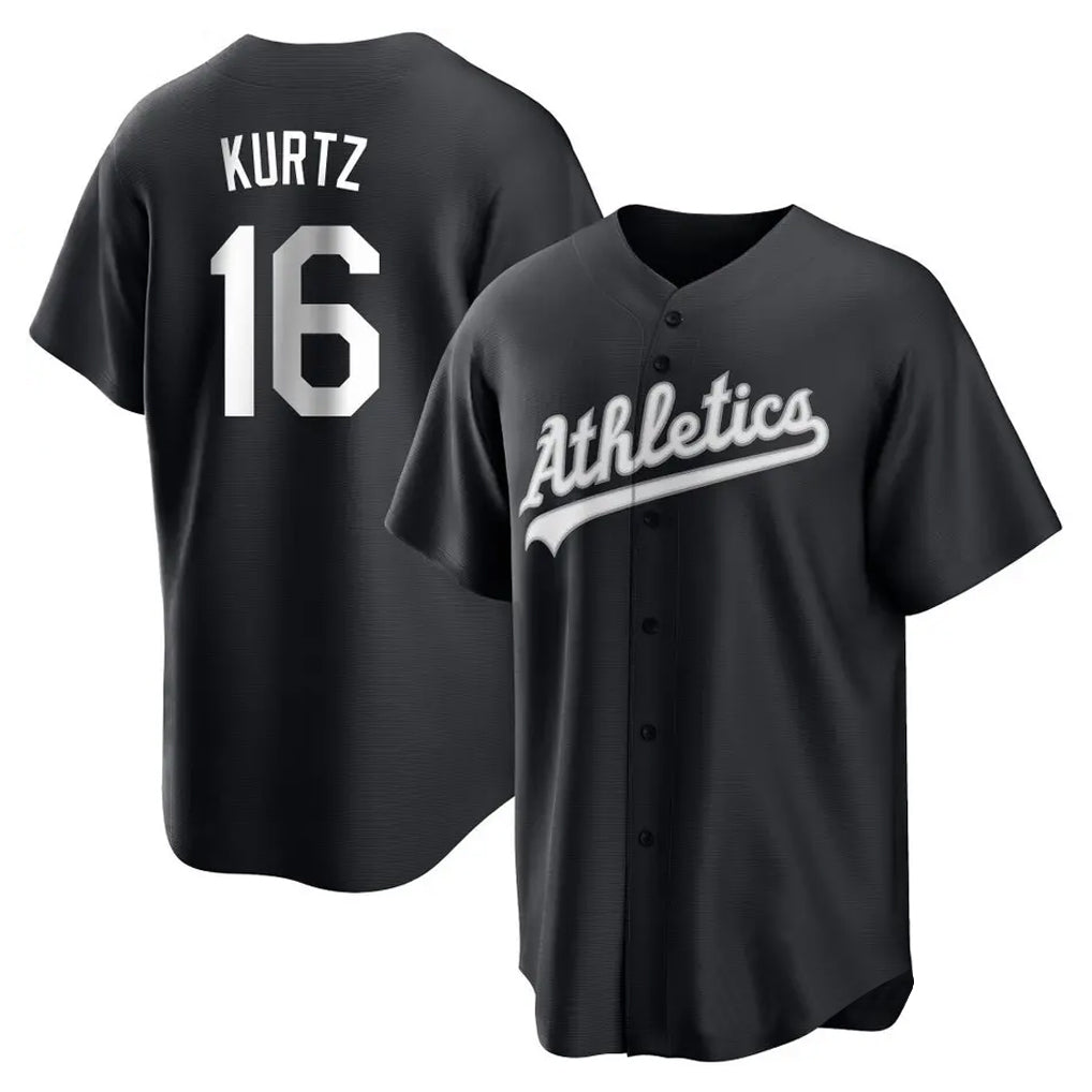 Athletics #16 Nick Kurtz Player Black Fashion Home Game Qdoa Stitched Jerseys