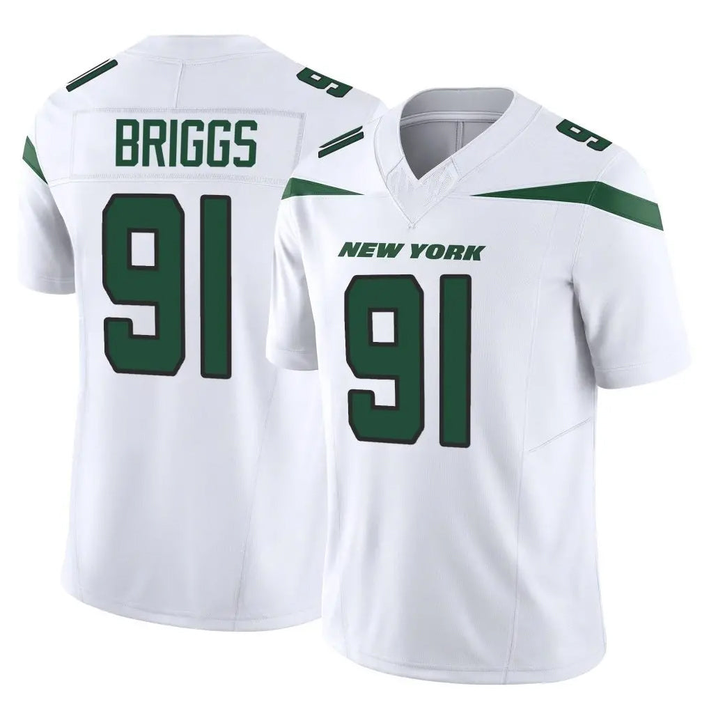 NY.Jets #91 Jowon Briggs Player White Limited Vapor F.U.S.E. Home Game Qdoa Stitched Jerseys