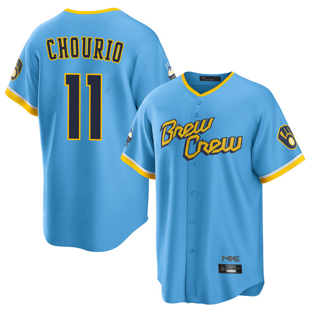 M.Brewers #11 Jackson Chourio Player Light Blue City Connect Home Game Qdoa Stitched Jerseys