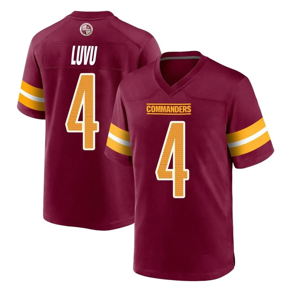 W.Commanders #4 Frankie Luvu Player Burgundy Home Game Qdoa Stitched Jerseys