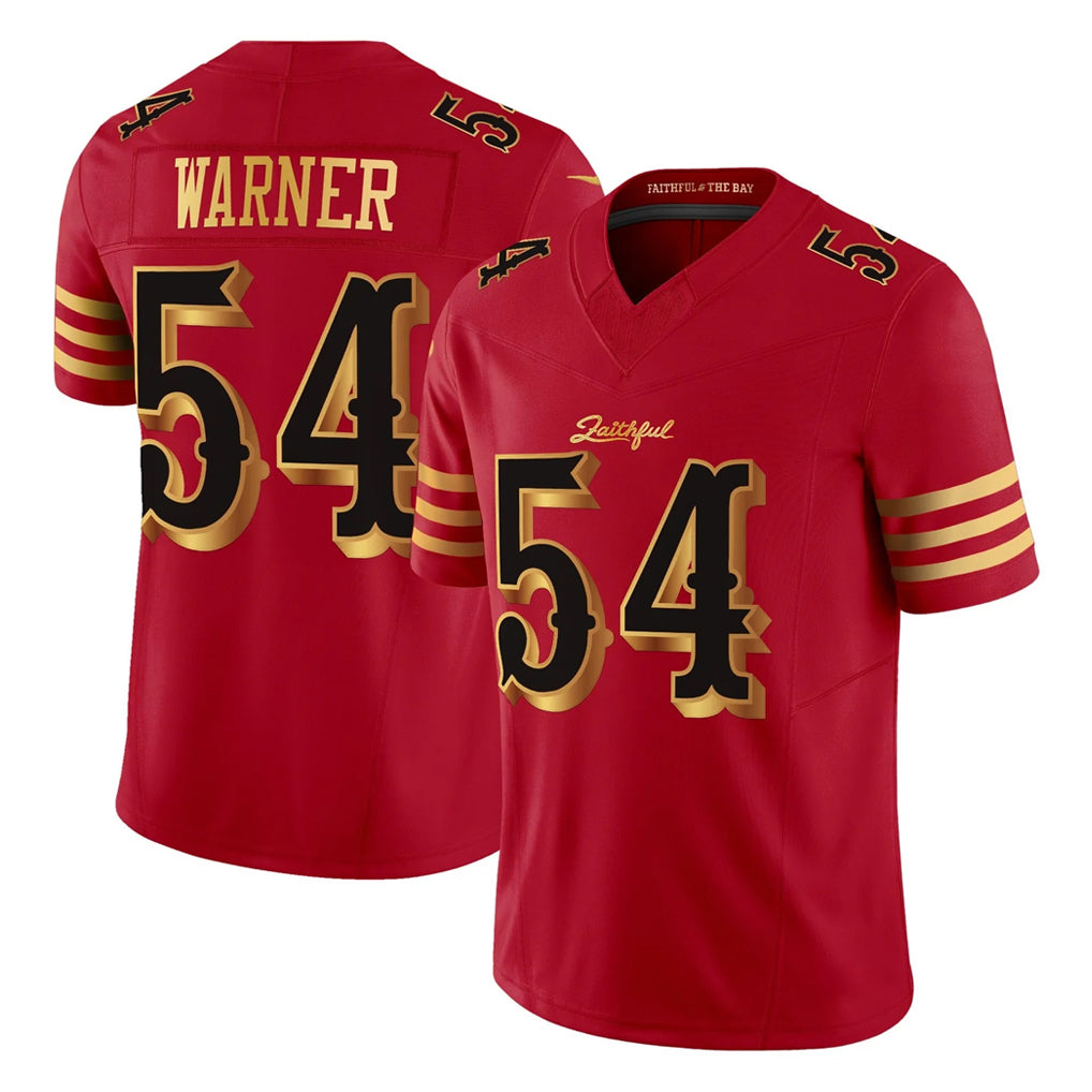 SF.49ers #54 Fred Warner Player Red Rivalries Vapor Limited Home Game Qdoa Stitched Jerseys