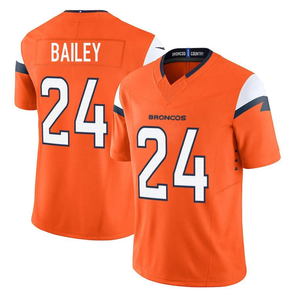 D.Broncos #24 Champ Bailey Player Orange Vapor F.U.S.E. Limited Home Game Qdoa Stitched Jerseys