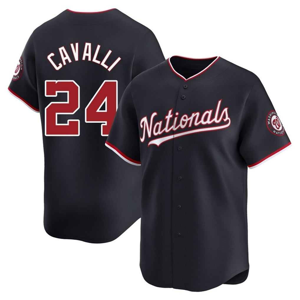 W.Nationals #24 Cade Cavalli Player Navy Alternate Limited Replica Qdoa Stitched Jerseys